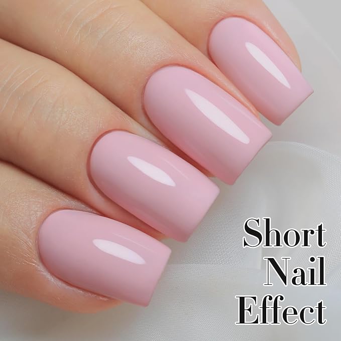 Double Rhythm 15ML Gel Nail Polish Pure Sheer Same Color Same Bottle Soak Off Gel Polish Art Manicure Salon DIY at Home for Women (Creamy Pink-A1389)