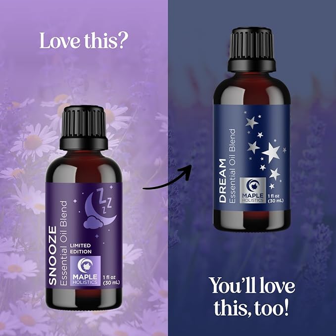 Sleep Essential Oil Blend for Diffuser - Snooze Blend Essential Oil for Sleep with Lavender Roman Chamomile Cedarwood and More - Aromatherapy Oil Blend for Peaceful Nighttime Relaxation