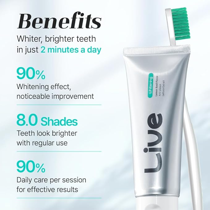 Puredia Whitening Toothpaste 80g – Fluoride-Free, Nano Hydroxyapatite & Hydrogen Peroxide, Sensitive Teeth, Enamel Strengthening, Natural Mint Gel