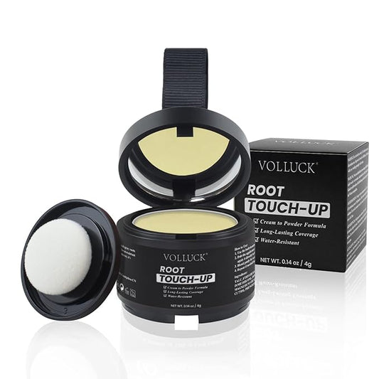 VOLLUCK Hairline Powder Instantly, Root Touch up Powder Hair Color Upgraded, Grey Root Cover up Conceals Hair Loss, Hairline Shadow for Women & Men for Thinning Hair Natural, Sweatproof (Light Blonde)