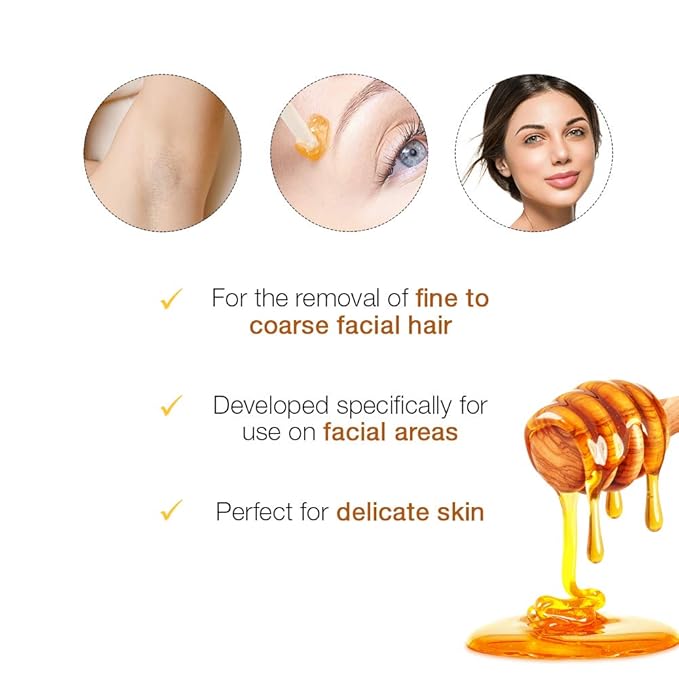 GiGi Facial Honee Wax - Hair Removal Wax for Face and Sensitive Skin, 8 oz