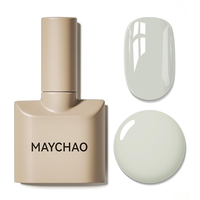 MAYCHAO 15ML Gel Nail Polish 1Pc Light Grey Gel Polish Soak Off UV LED Nail Polish Nail Art Starter Manicure Salon DIY at Home, 0.5 OZ