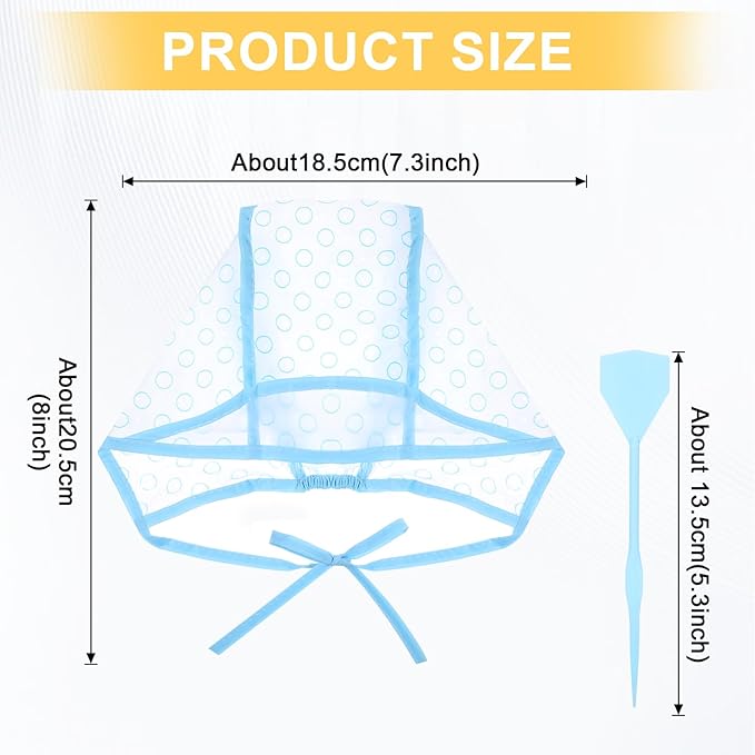 3PCS Highlight Caps For Hair Highlighting Cap Disposable Frosting Caps for Highlighting Hair Dying Highlights Cap With 3 Plastic Crochet Hooks for Dying, Bleach, Salon and DIY Hairdressing(Blue)