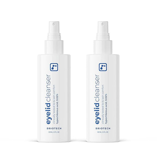 BRIOTECH Eyelid Cleanser, Hypochlorous Acid Spray, Lid & Eyelash Cleanser, Soothe Sensitivities, Calm Redness & Bumps, Support Against Irritation, Vegan, Travel Size 2 Fl oz (2 Pack)