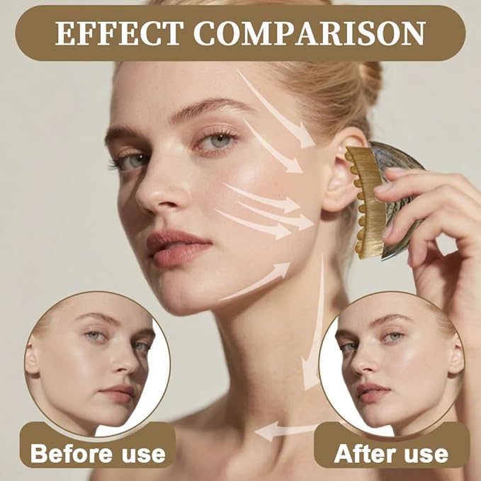 2PCS New Lymphatic Contour Face Brush, Lymphatic Drainage Massager for Face - Ergonomic Sculpting & Drainage, Not Dry, Makeup or Cleansing Brush, Targets Chin & Jawline Precisely (Brown)