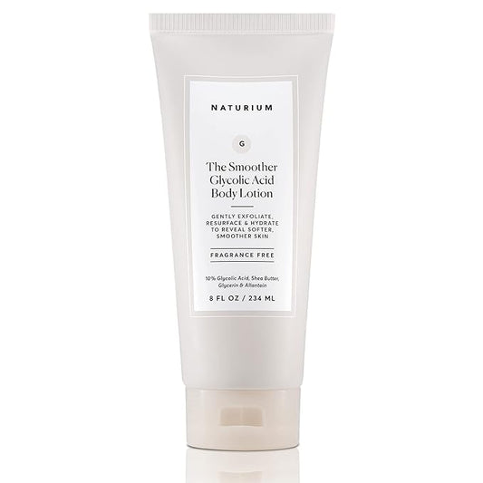 Naturium The Smoother Glycolic Acid Body Lotion, Resurfacing & Exfoliating Treatment, with 10% Glycolic Acid, 8 oz