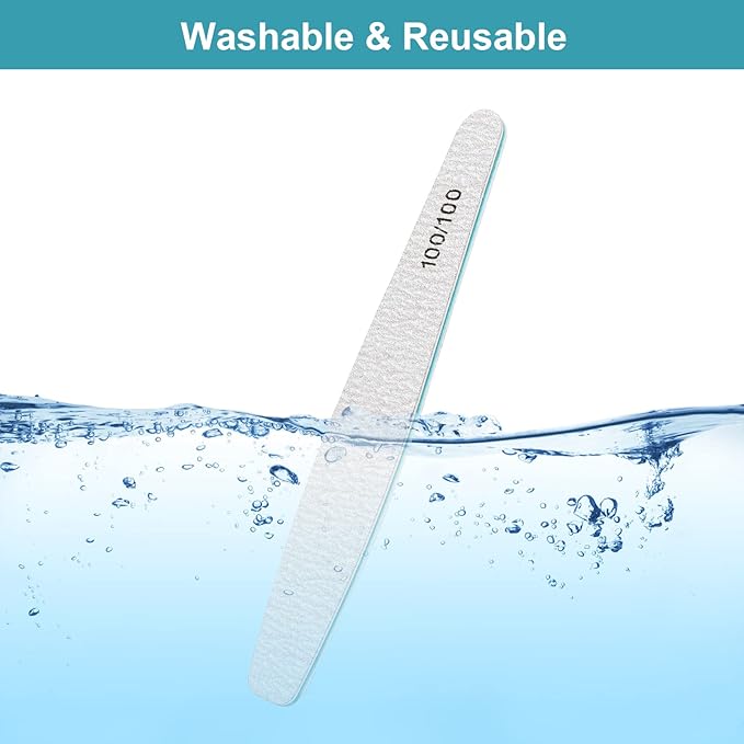 Diesisa 15pcs 100/100 Grit Nail Files for Acrylic Natural Nails, Double Sided Coarse Emery Boards for Natural Nails Manicure Nail Supplies for Home & Salon (limas para manicura)