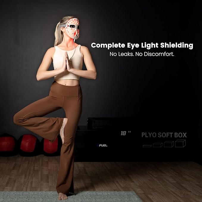 Beauty LED mask – Red Light & Infrared Light Therapy Face Mask for Wrinkles – Blue Light for Acne – Multi-wavelength for Skincare – Rechargeable for Home Use and Travel