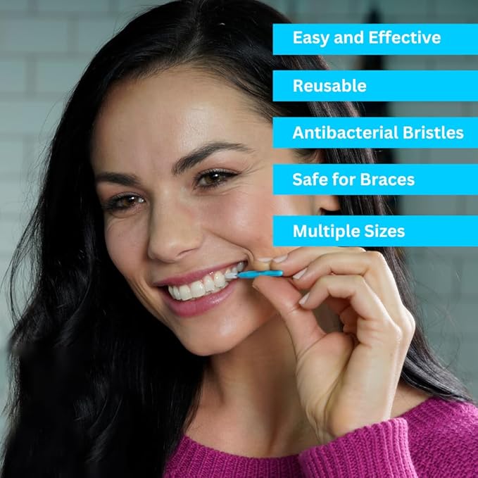 Piksters Interdental Brushes, 40 pk, Size 000, Interdental Tooth Brush for Extremely Tight and Fine Teeth Gaps, Gum Soft Bristles for Plaque Removal, Safe for Braces