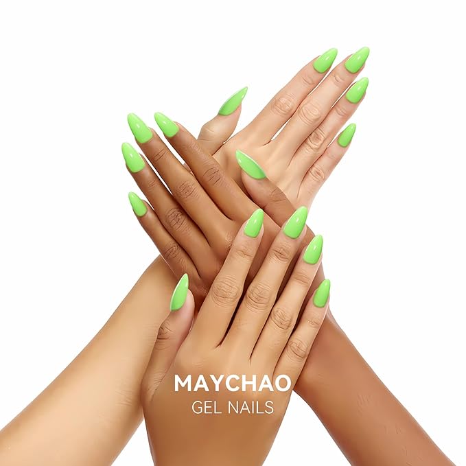 MAYCHAO 15ML Gel Nail Polish 1Pc Sour Apple Gel Polish Soak Off UV LED Nail Lamp Curing Nail Polish for Nail Art Manicure Salon DIY at Home, 0.5 OZ