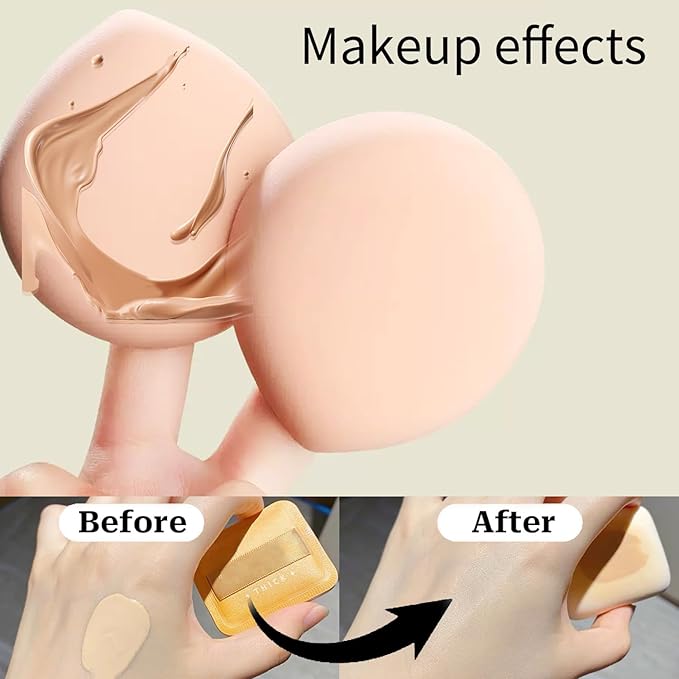 4 PCS Makeup Sponge Makeup Flat Puffs For Foundation Concealer And Powder, Latex Free Blender Marshmallow Makeup Sponges For Natural Makeup (4 PCS)