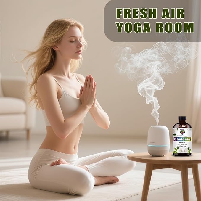 Gardenia Essential Oil (4 oz/120 ml) — Gardenia Oils for Aromatherapy, diffusers, humidifiers, Home fragrances, DIY Skin Care, Soap Making, DIY Candle, Yoga, and Meditation