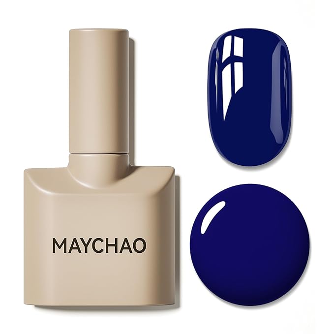MAYCHAO 15ML Gel Nail Polish 1Pc Night Blue Gel Polish Soak Off UV LED Royal Blue Nail Polish Nail Art Starter Manicure Salon DIY at Home, 0.5 OZ