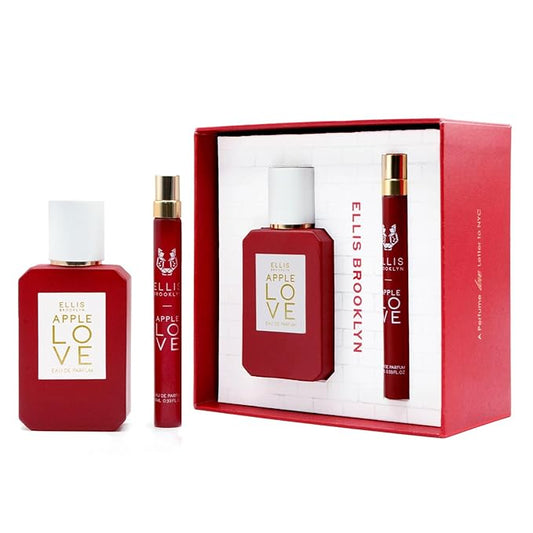Ellis Brooklyn APPLE LOVE Eau De Parfum Gift Set- Perfume for Women, Amber Gourmand, Apple Scented, Vegan, Cruelty-Free, Sustainable Ingredients, Made in USA, 50ml and 10ml