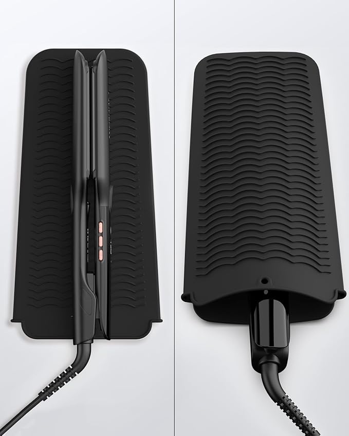 1.75 Inches Flat Iron Hair Straightener with Heat Resistant Silicone Mat Pouch, Professional Ceramic Ionic Dual Voltage Straightener for Less Frizz, Shinier & Smoother Hair