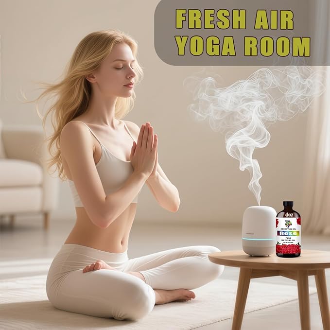 Rose Essential Oil (4 oz/120 ml) — Rose Oils for Aromatherapy, diffusers, humidifiers, Home fragrances, DIY Skincare, soap Making, DIY Candle, Relaxation, Yoga, and Meditation