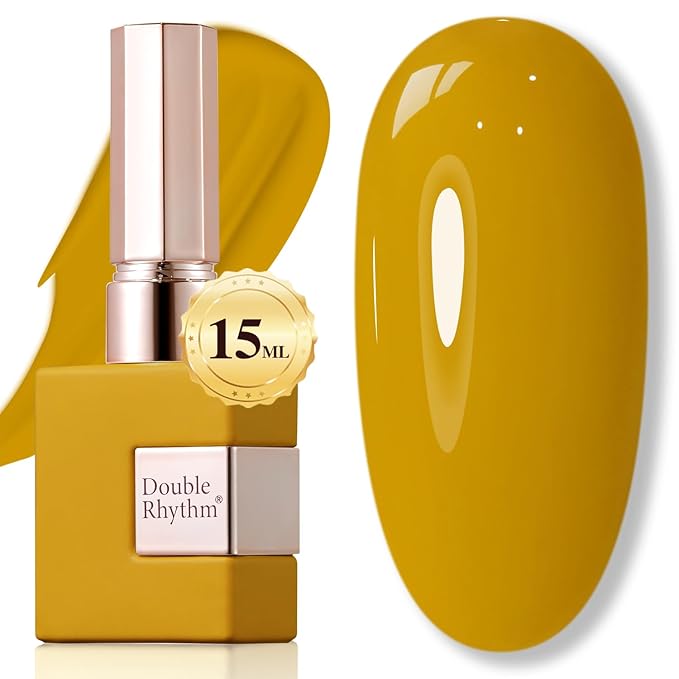 Double Rhythm 15ML Gel Polish Pure Sheer Same Color Same Bottle Soak Off Gel Polish Art Manicure Salon DIY at Home for Women (Sage Yellow-A1462)