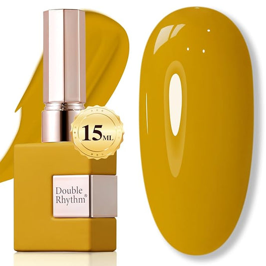 Double Rhythm 15ML Gel Polish Pure Sheer Same Color Same Bottle Soak Off Gel Polish Art Manicure Salon DIY at Home for Women (Sage Yellow-A1462)