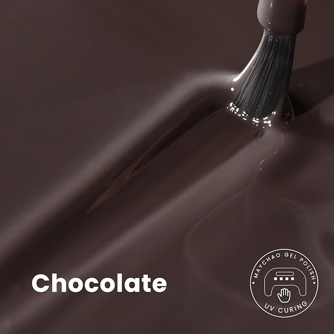 MAYCHAO 15ML Gel Nail Polish 1Pc Chocolate Gel Polish Soak Off UV LED Nail Polish Nail Art Starter Manicure Salon DIY at Home, 0.5 OZ