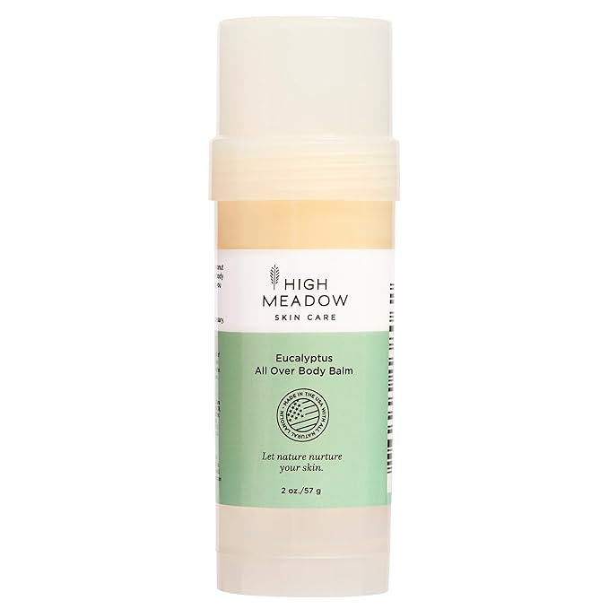 High Meadow Eucalyptus All Over Body Balm Stick - 2 oz | Deep Moisturizing Lanolin, Coconut Oil & Cocoa Butter Blend | Hydrates Dry Skin Naturally | Portable, Non-Greasy & Refreshing
