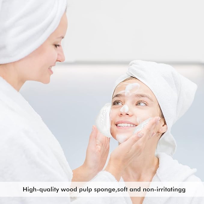 Geiserailie 50 Pcs Compressed Facial Sponges Facial Makeup Natural Cosmetic Spa Sponges for Women Cleansing, Exfoliating Mask, Makeup Removal, Dead Skin, and Dirt, Travel Accessories(White)