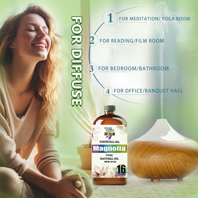 Magnolia Essential Oil (16 oz / 480 ml) – Magnolia Oils for diffusers, humidifiers, Home Baths, Cleaning Products, Yoga, DIY Soaps and DIY Scented Candles