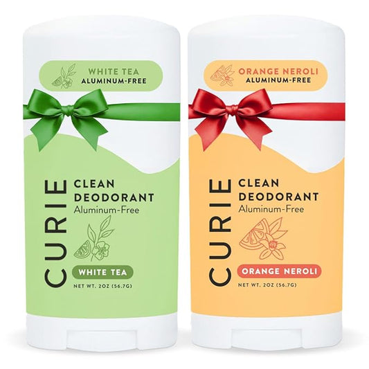 Curie Natural Deodorant for Women - Orange Neroli + White Tea - Aluminum Free, Clean, Sustainable, Vegan Paraben Free (2pk)