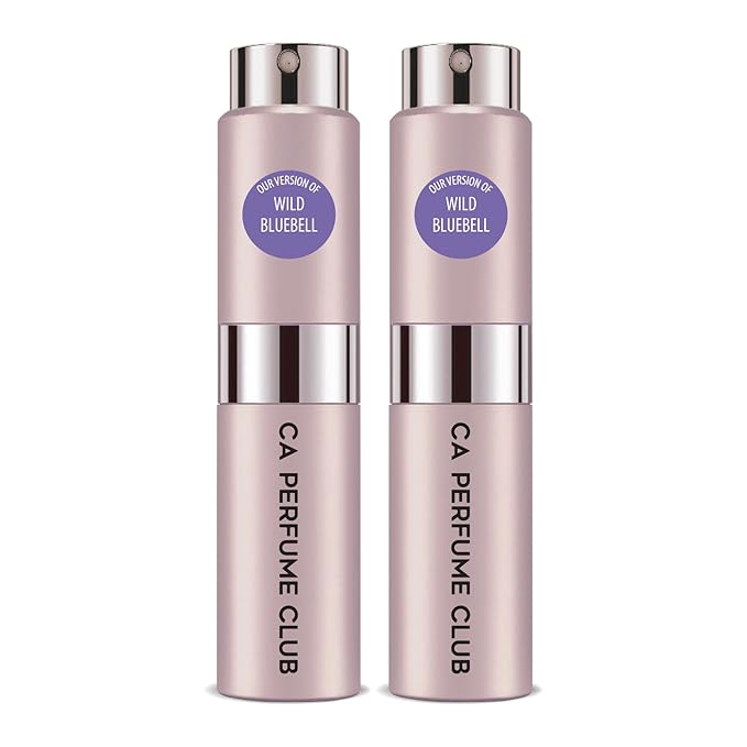 CA Perfume Impression of Wild Bluebell for Women and Men Floral Green Scent Long Lasting Unisex Fragrance Eau De Parfum Travel Size Refillable Atomizer Spray 0.27 Fl Oz 8ml (Pack of 2)