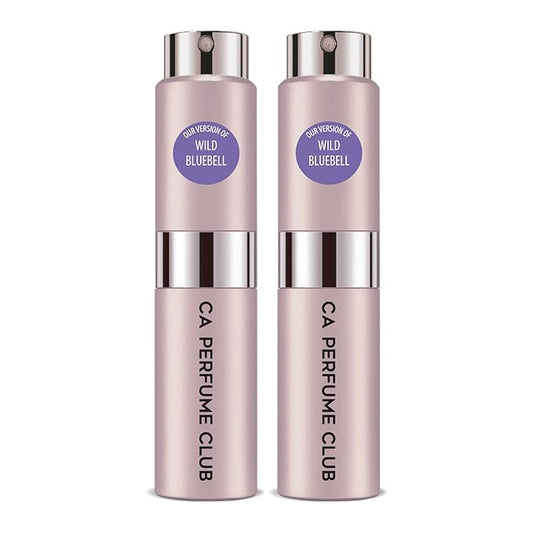 CA Perfume Impression of Wild Bluebell for Women and Men Floral Green Scent Long Lasting Unisex Fragrance Eau De Parfum Travel Size Refillable Atomizer Spray 0.27 Fl Oz 8ml (Pack of 2)