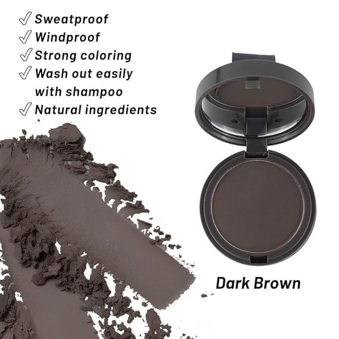 SOVONCARE Instantly Hairline Powder, Hairline Shadow Gray Hair Coverage Touch Up Hair Powder for Thinning Hair for Women Hair Root Touch Up Powder Hair Root Cover Up Conceals Hair Loss Dark Brown