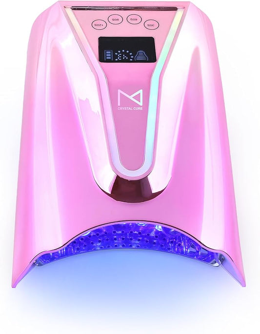 M - Crystal Cure 128W UV Nail Lamp - Fast Curing Nail Light with 45 Powerful 365nm+405nm LEDs - Cordless, Rechargeable, Auto Sensor - UV Light for Gel Nails for Manicures & Pedicures (Unicorn Purple)
