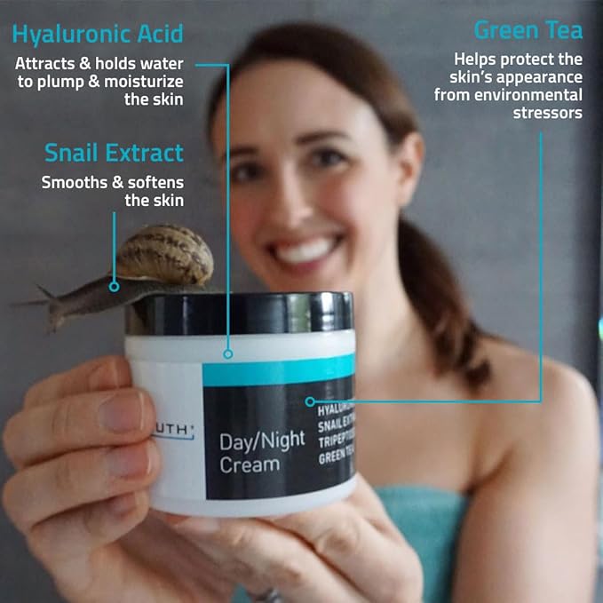 YEOUTH Day Night Face Moisturizer with Hyaluronic Acid, Snail Mucin Cream and Copper Tripeptide, Hydrating Fragrance Free Facial Moisturizer, Face Skin Care Cream for Women and Men 2oz