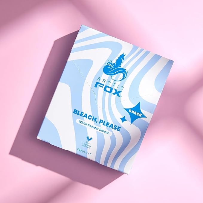 Arctic Fox Bleach Please Hair Lightener, White Powder Bleach, Ultra-Lightening Up to 9 Levels, Dust-Free, Vegan & Cruelty-Free, Fast-Acting, For Highlights & Balayage, 5 Pack Sachets, 1 oz Each