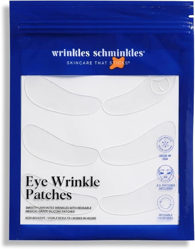 Wrinkles Schminkles Under Eye Patches - Rejuvenate Wrinkles with Medical Grade Silicone Reusable Anti-Wrinkle Patches for Under Eye Treatment, Banish Dark Circles (3 Pairs)