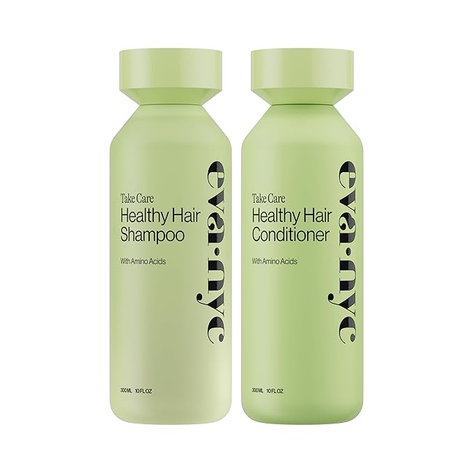 Eva NYC Gentle Daily Cleansing Shampoo and Conditioner Set - Weightless Healthy Hair with Amino Acids for Moisture + Shine - Removes Oil - Fine to Medium Hair - Lavender Scent - 10 fl oz (Pack of 2)