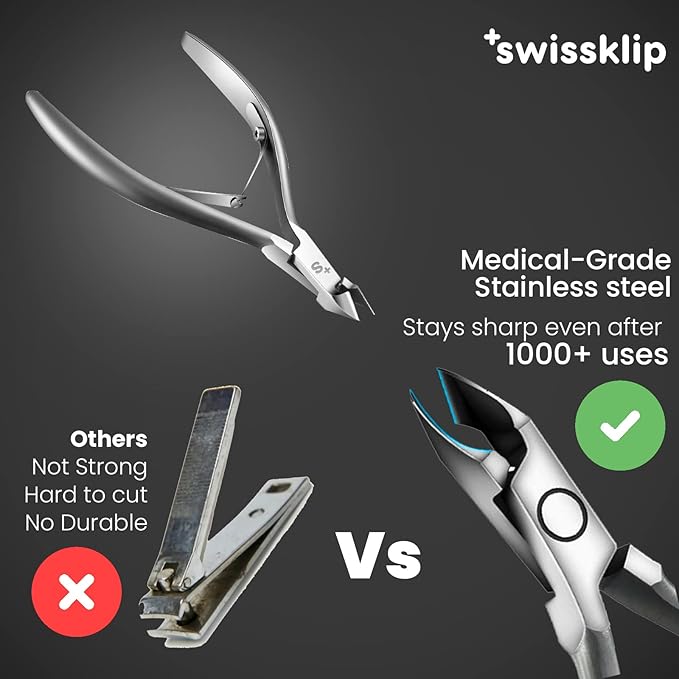 Swissker by Swissklip Cuticle Trimmer I Best Cuticle Remover I Cuticle Nippers, Cutter, Scissors I Nail Nipper used along with Cuticle Pusher Tool, Cuticle Clippers, Nail Cuticle Trimmer (Pack of 3)