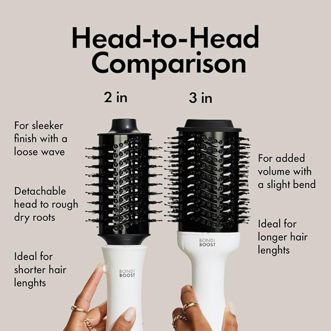 BONDIBOOST Blowout Brush Pro Hair Dryer [75MM], Oval Shape Styler Volumizer for Smooth/Frizz Free Results Great All Types 3X Heat/Speed Options 360° Airflow Vents, (WDD05)…