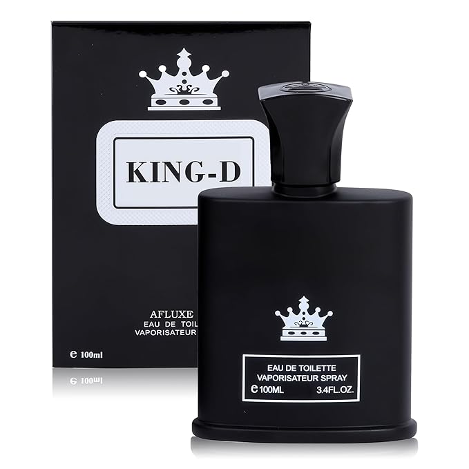 King-D Black Long-Lasting Cologne for Men | Lemon, Violet Leaves, & Sandalwood Scent | Eau de Toilette 100ml Spray | Day to Night Fragrance