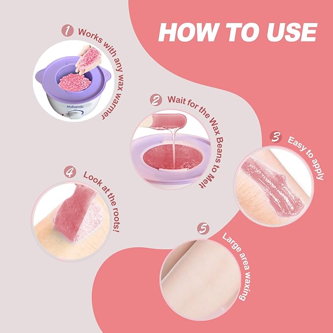 3lb Hard Wax Beads Bulk, Hypoallergenic Brazilian Waxing Bead, Unscented Sensitive Skin Stripless Coarse Hair Removal Wax bean Refill for Body, Face, Bikini Line, Underarm, Chest, Legs