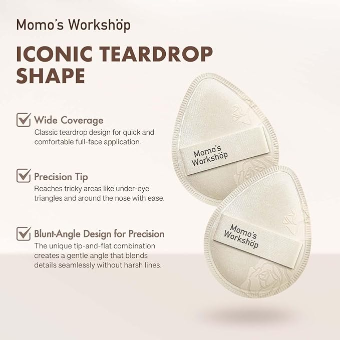 Satin White Egg Makeup Sponge,Firm Bounce Rubycell,Cushion Sponge with Wide PU Leather for Quick-Dry/Full Coverage Foundations,Cosmetic Puff,2pcs Beauty Puffs&Storage Case