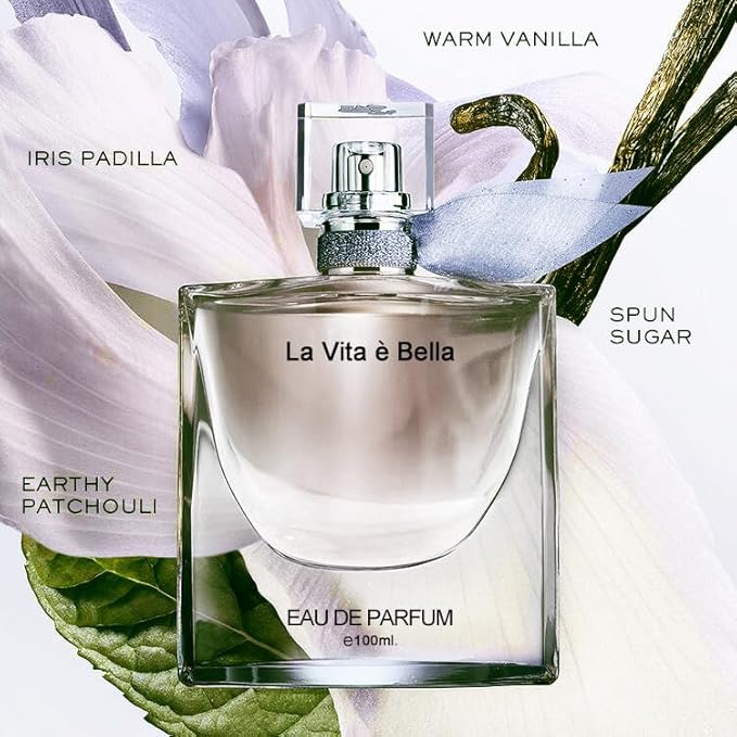 Women Perfume La Vita e Bella Eau de Parfum Natural Spray Elegant Scent Fragrance for all Skin Types 3.3 Fluid Ounce