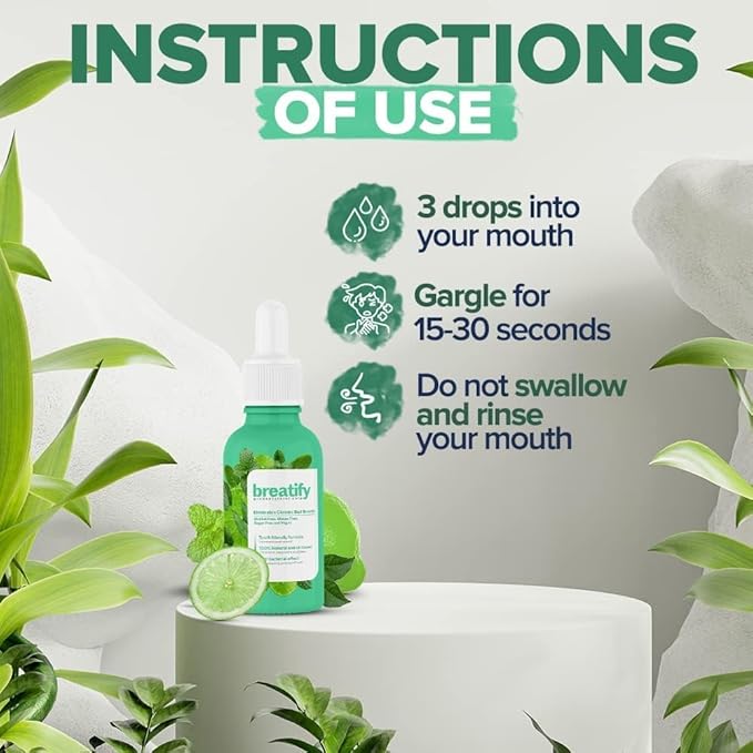 Bad Breath Eliminating Serum – Bad Mouth Smell Removing Drops – Easy to Carry and Handy Fresh Breath Oil-serum, 20 mL, 0.68 Oz (Pack of 6, 4.08 Oz)