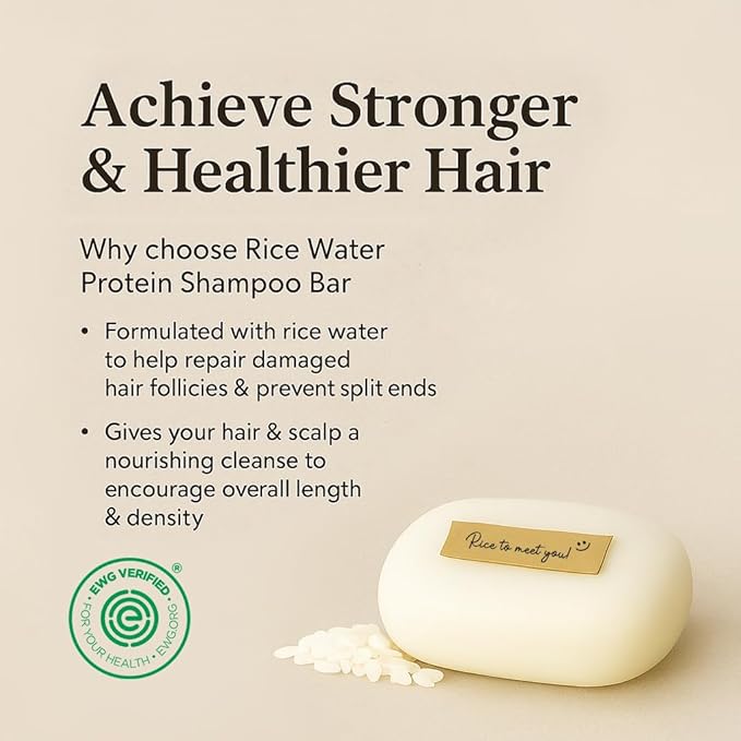 mimosu Fermented Rice Water Shampoo Bar – 2-Pack pH Balanced Unscented Solid Shampoo for hair growth, Nourishing, Eco-Friendly Korean Hair Care for Sensitive Scalp