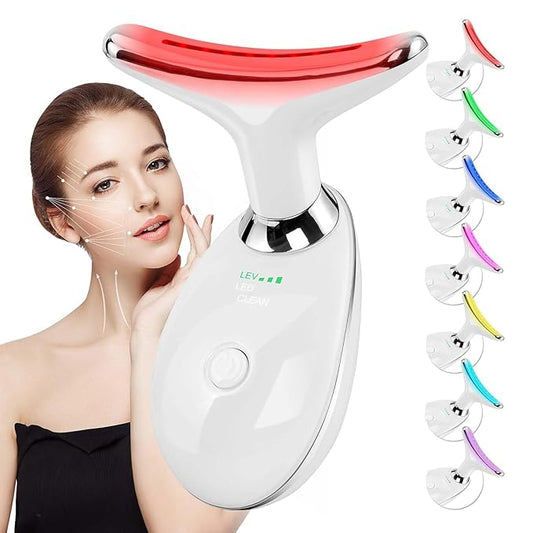 Red-Light-Therapy-for-Face and Neck Massager,7 Colors Womens Skin Rejuvenation Lifting Facial Massager Tool for Toning,Glow Boost