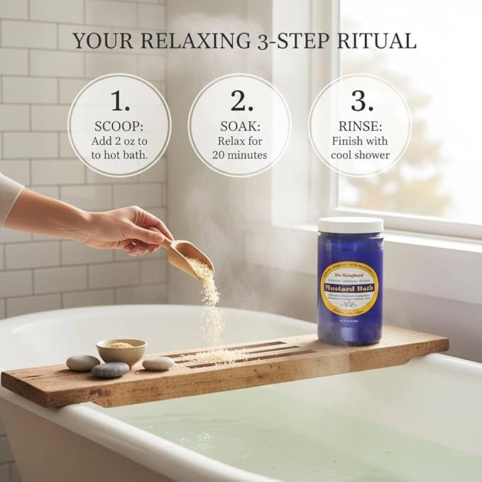 Dr. Singha’s Mustard Bath – Therapeutic Bath Salts for Relaxation, Soothing Comfort & Refreshing Aroma – 28 oz Aromatherapy Soak with Mustard Seed & Essential Oils - Bathing Alternative to Epsom Salt