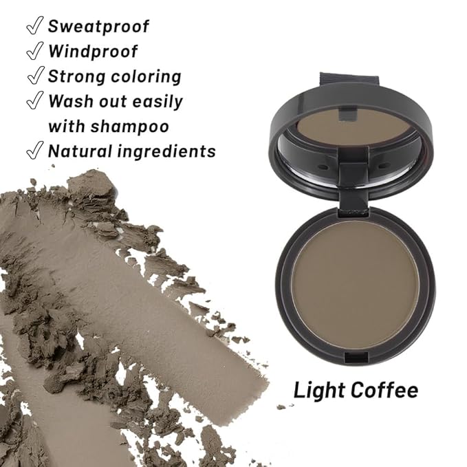 SOVONCARE Instantly Hairline Powder, Hairline Shadow Gray Hair Coverage Touch Up Hair Powder for Thinning Hair for Women Hair Root Touch Up Powder Hair Root Cover Up Conceals Hair Loss Light Coffee