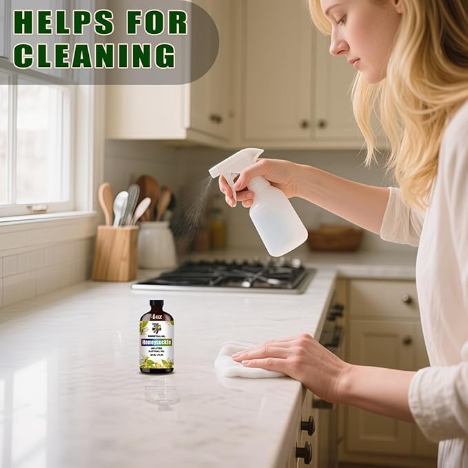 Honeysuckle Essential Oil (4 oz/120 ml) — Honeysuckle Oils for Aromatherapy, diffusers, humidifiers, Home fragrances, DIY Skincare, soap Making, DIY Candle, Relaxation, Yoga, and Meditation