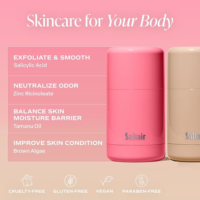 Saltair Skincare Deodorant - Aluminum-Free Deodorant for Men and Women with Long Lasting Odor Protection Zinc and BHA. Refillable Stick, Suitable for Sensitive Skin, 2 Pack Signature Scents