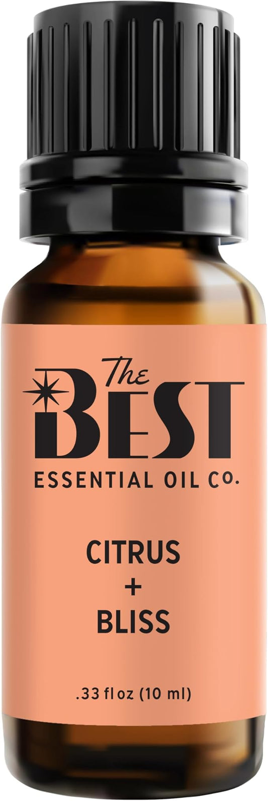 The Best Citrus + Bliss Essential Oil Blend- Premium Grade- 100% Pure & Natural for Aromatherapy, Diffuser, Spa, Massage, Air Freshener- 10 ml (.33 fl oz)