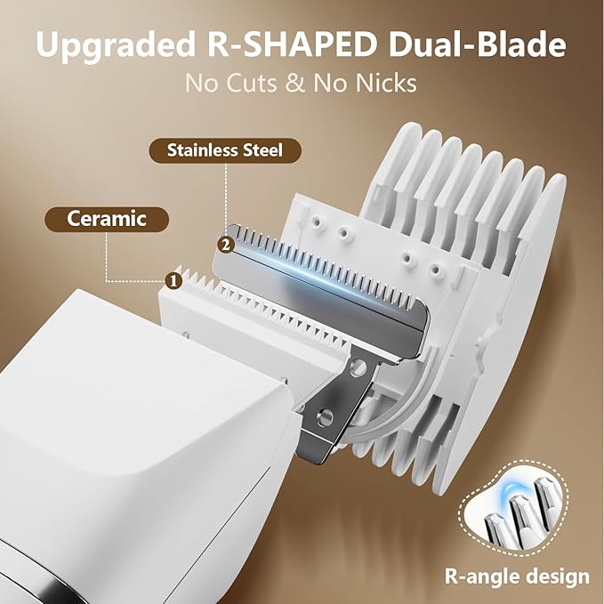 Bikini Trimmer for Women - Painless Waterproof Electric Razor Remover Foil Shaver for Leg, Body, Armpit & Facial Hair, Cordless with Ceramic Blade,USB Charging Dock, Travel Size, Gifts for Her, Ivory